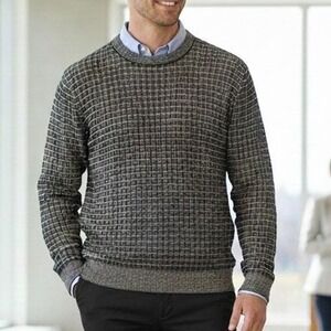 Vintage Tricots St Raphael Large $115 Geometric Knit All Cotton Sweater USA Made